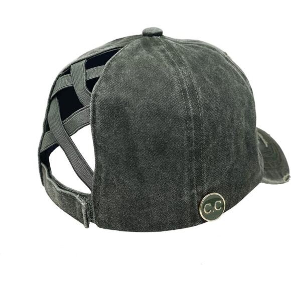 Messy Bun Baseball Cap - Women\'s Ponytail Hat with Criss Cross main image 6